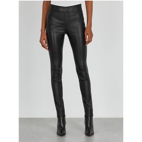 Helmut Lang Lamb Leather Leggings / Size 2 / Black Trousers - Picture 1 of 12